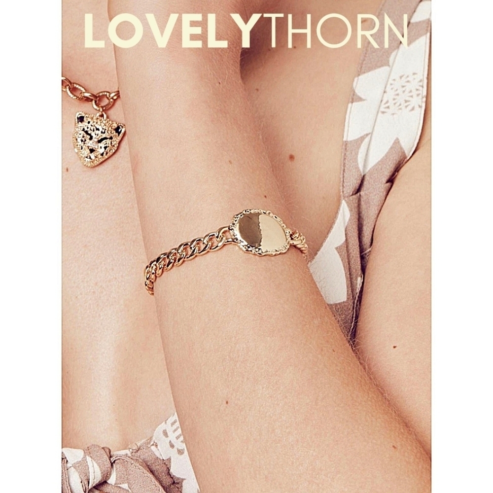 VANESSA MOONEY // ltd ed gold nugget chunky curb chain ID bracelet - Picture 3 of 15